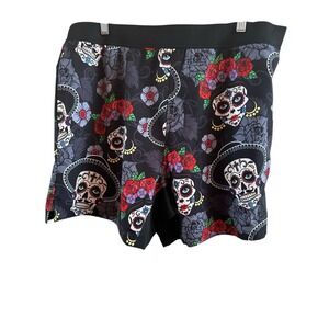 Tachuntfish Men's Athletic Shorts‎ Sz 3X Day Of The Dead Skull Design Drawstring